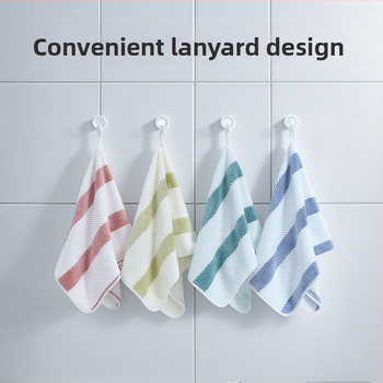 Кърпа с ананасова шарка на райета, удебелена, без памук, обшита, от суперфин влакна, 150D, тегло 80–100 g, кърпа за лице и за изсушаване на коса