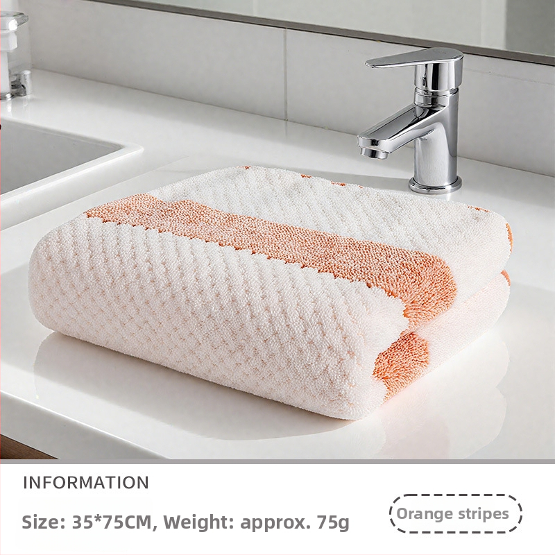 Кърпа с ананасова шарка на райета, удебелена, без памук, обшита, от суперфин влакна, 150D, тегло 80–100 g, кърпа за лице и за изсушаване на коса