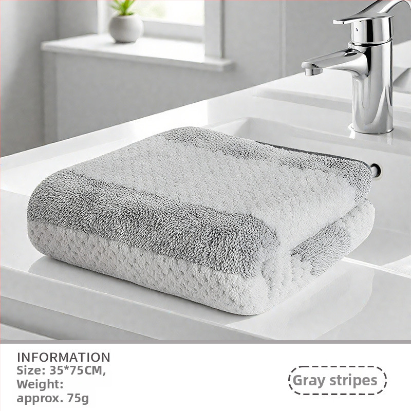 Кърпа с ананасова шарка на райета, удебелена, без памук, обшита, от суперфин влакна, 150D, тегло 80–100 g, кърпа за лице и за изсушаване на коса