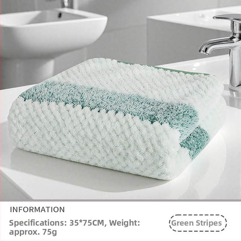 Кърпа с ананасова шарка на райета, удебелена, без памук, обшита, от суперфин влакна, 150D, тегло 80–100 g, кърпа за лице и за изсушаване на коса