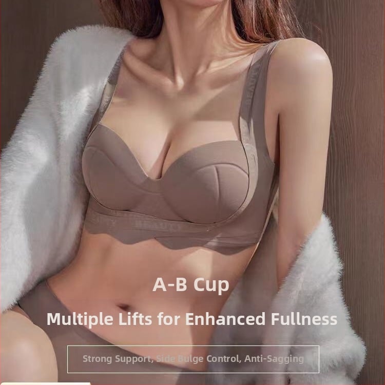 Bezšvová push-up podprsenka pre malé prsia, 3/4 košík, bez výstuže, priedušná nylonová látka s elastickou podšívkou, zadné zapínanie na 3 rady háčikov, pevné dvojité ramienka