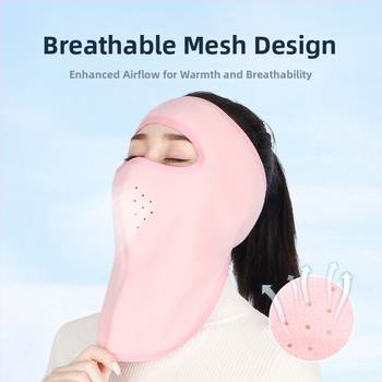 Jazdecká maska z polar fleece, vetru odolná, unisex, šitie štyrmi ihlami a šiestimi niťami