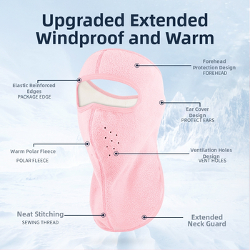 Jazdecká maska z polar fleece, vetru odolná, unisex, šitie štyrmi ihlami a šiestimi niťami