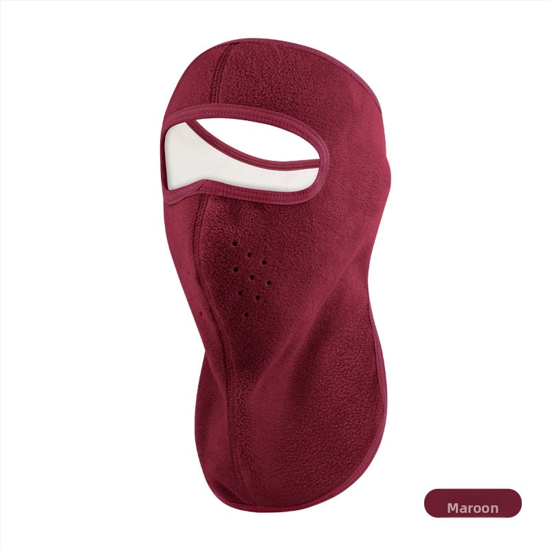 Jazdecká maska z polar fleece, vetru odolná, unisex, šitie štyrmi ihlami a šiestimi niťami