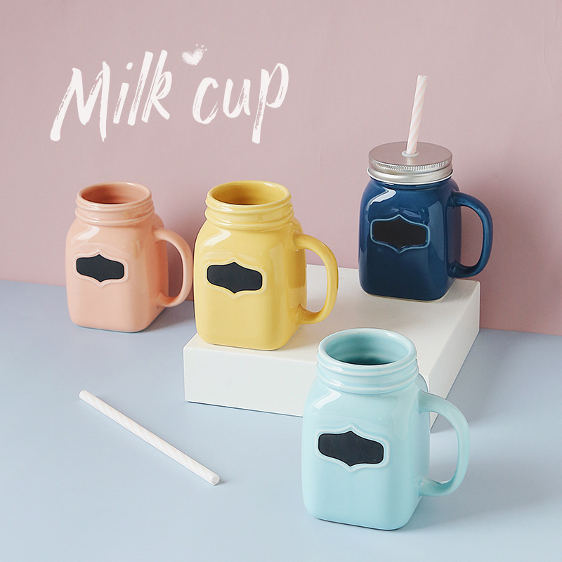 Keramická šálka s motívom ruže, široko otvorená raňajková šálka v darčekovej krabičke, model Mkb-030, štýl INS