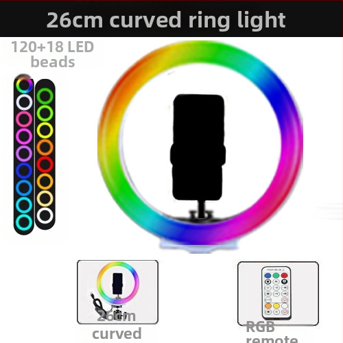 Chaobei RGB LED светлина за запълване с регулируема яркост, 10-50W, 5V, стойка за монтаж, за вътрешно, външно заснемане и стрийминг.