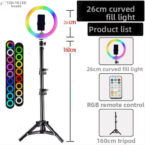 Chaobei RGB LED светлина за запълване с регулируема яркост, 10-50W, 5V, стойка за монтаж, за вътрешно, външно заснемане и стрийминг.