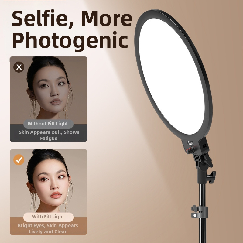 LED попълваща светлина за настолно стриймване, фотография и видеозаснемане – три температури на цветовете, 5V, под 10W, модел YM-Side Light Round Panel Light