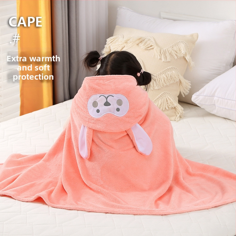 Detský župan s kapucňou a uterák z korálového fleece, 150D, vyšívanie, jednoduché tkanie, 300–400 g, prispôsobiteľné