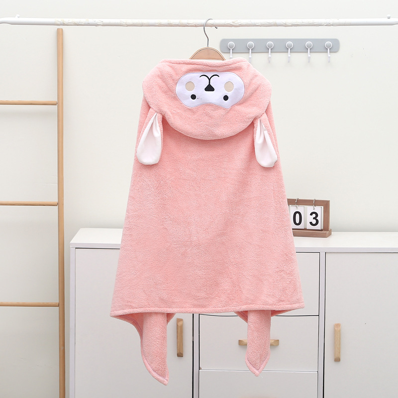 Detský župan s kapucňou a uterák z korálového fleece, 150D, vyšívanie, jednoduché tkanie, 300–400 g, prispôsobiteľné