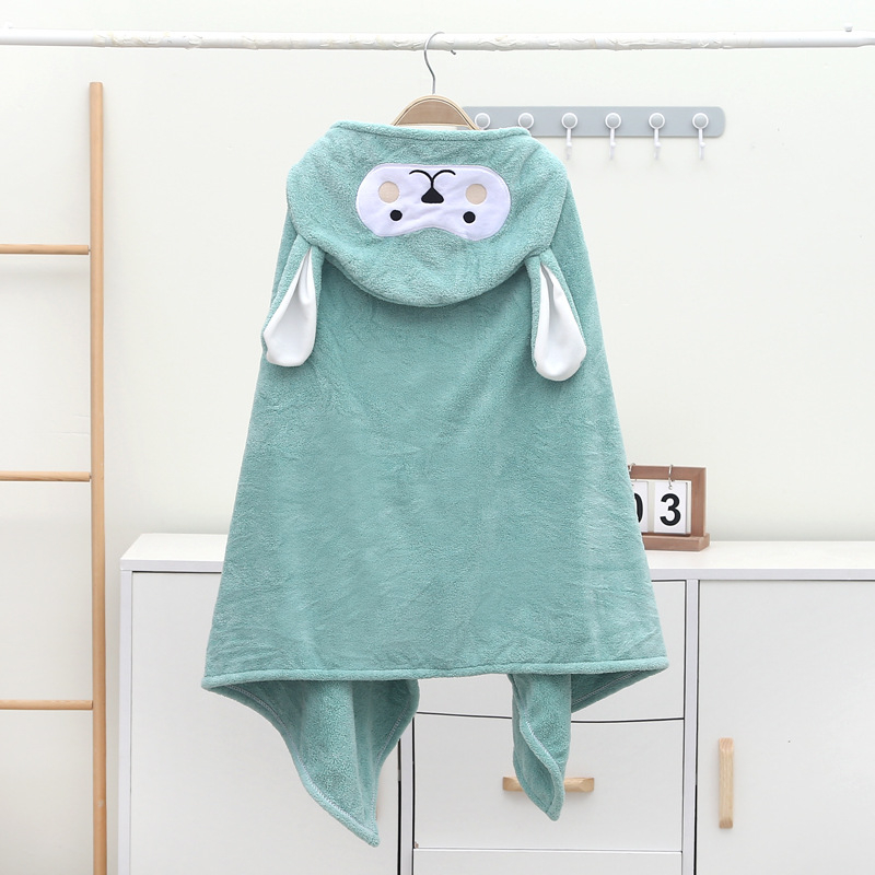 Detský župan s kapucňou a uterák z korálového fleece, 150D, vyšívanie, jednoduché tkanie, 300–400 g, prispôsobiteľné