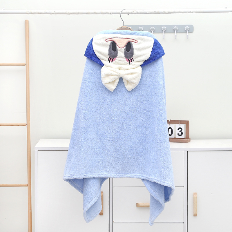 Detský župan s kapucňou a uterák z korálového fleece, 150D, vyšívanie, jednoduché tkanie, 300–400 g, prispôsobiteľné