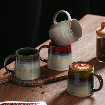 Κεραμικό φλυτζάνι, ρετρό στυλ, ανθεκτικό σε υψηλές θερμοκρασίες, κατάλληλο για φούρνο μικροκυμάτων, με εκτύπωση λογότυπου