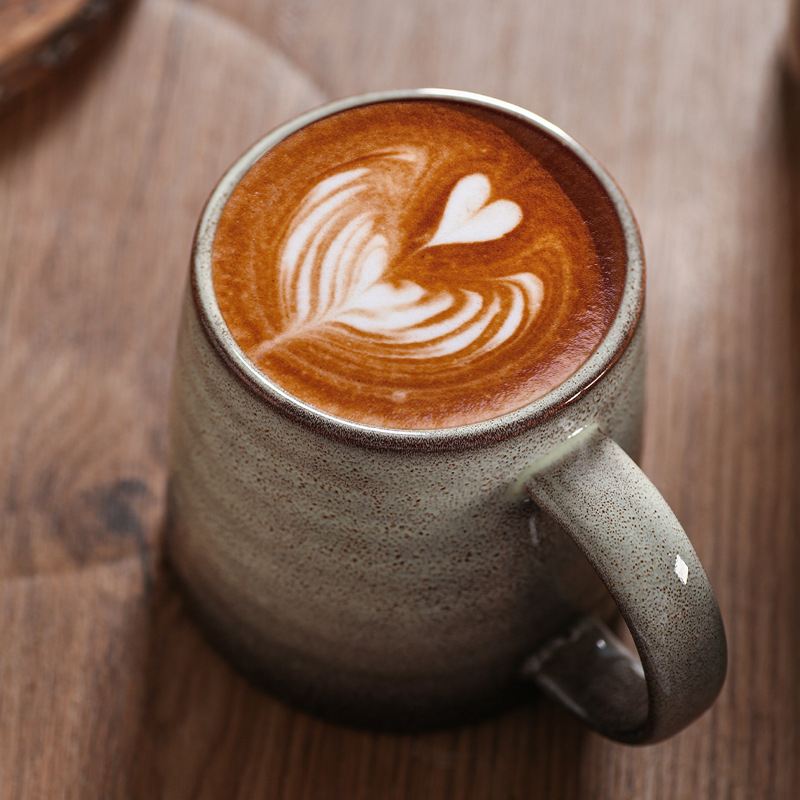 Κεραμικό φλυτζάνι, ρετρό στυλ, ανθεκτικό σε υψηλές θερμοκρασίες, κατάλληλο για φούρνο μικροκυμάτων, με εκτύπωση λογότυπου