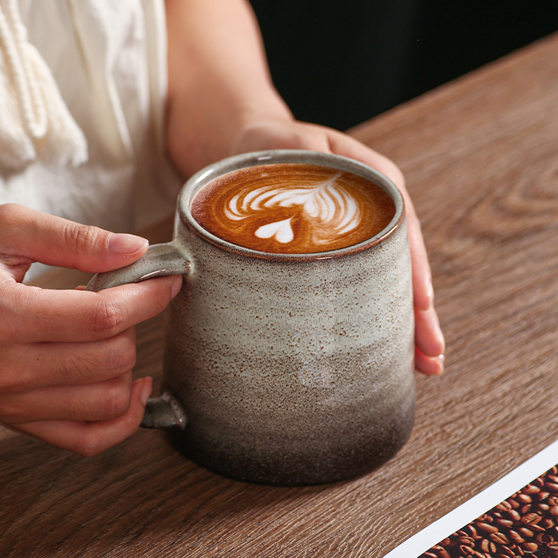 Κεραμικό φλυτζάνι, ρετρό στυλ, ανθεκτικό σε υψηλές θερμοκρασίες, κατάλληλο για φούρνο μικροκυμάτων, με εκτύπωση λογότυπου