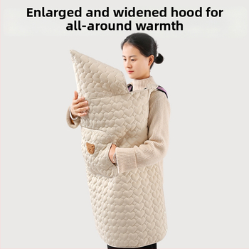 Покривало за количка за бебета с ветроустойчив плащ и презрамки, зимно удебелено одеяло, полиестер, за новородени до 3 години