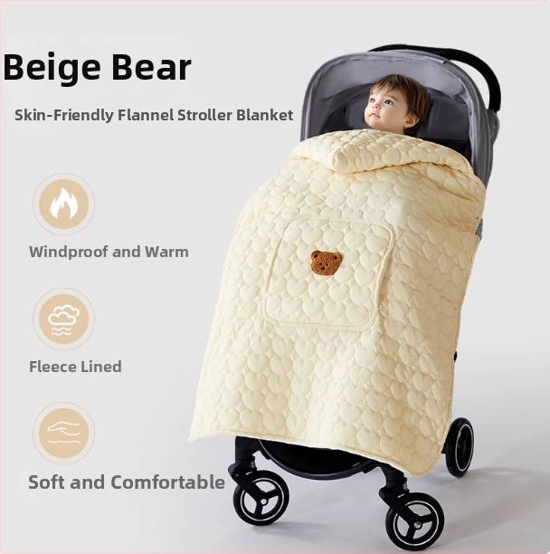 Покривало за количка за бебета с ветроустойчив плащ и презрамки, зимно удебелено одеяло, полиестер, за новородени до 3 години