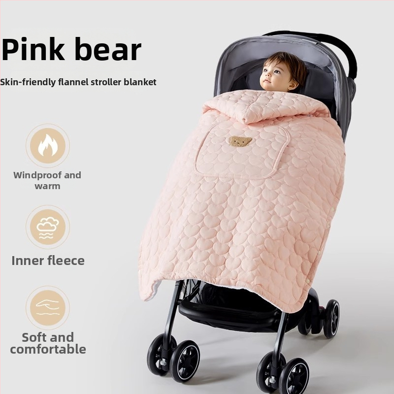 Покривало за количка за бебета с ветроустойчив плащ и презрамки, зимно удебелено одеяло, полиестер, за новородени до 3 години