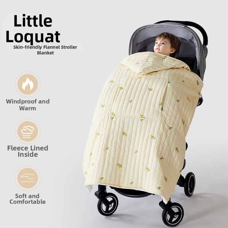 Покривало за количка за бебета с ветроустойчив плащ и презрамки, зимно удебелено одеяло, полиестер, за новородени до 3 години