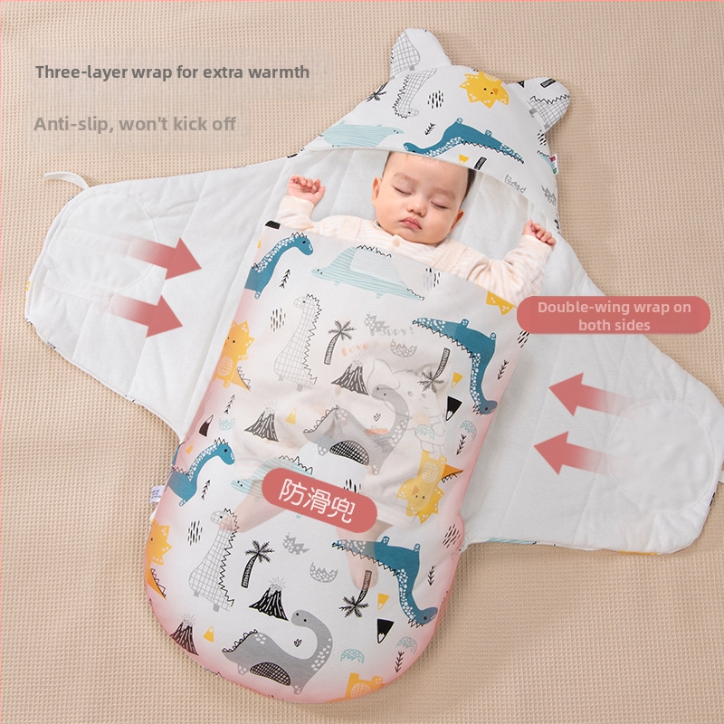 Zīdaiņu guļammaiss ar integrētu wrap funkciju, ārējais un iekšējais materiāls 95% kokvilna, pildījums: imitācijas zīda kokvilna, rāvējslēdzējs neilons, karikatūras raksts, piemērots pavasarim un rudenim, vecums 0-12 mēneši