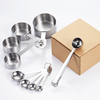 Rayatu Set de măsurare pentru coacere - căni și linguri din oțel inoxidabil 430, stil modern minimalist