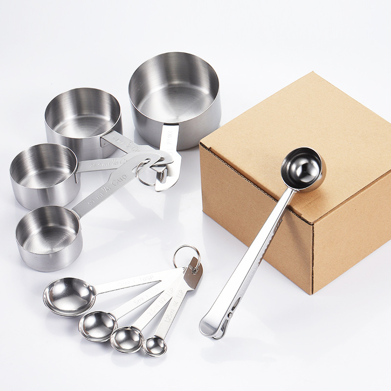 Rayatu Set de măsurare pentru coacere - căni și linguri din oțel inoxidabil 430, stil modern minimalist