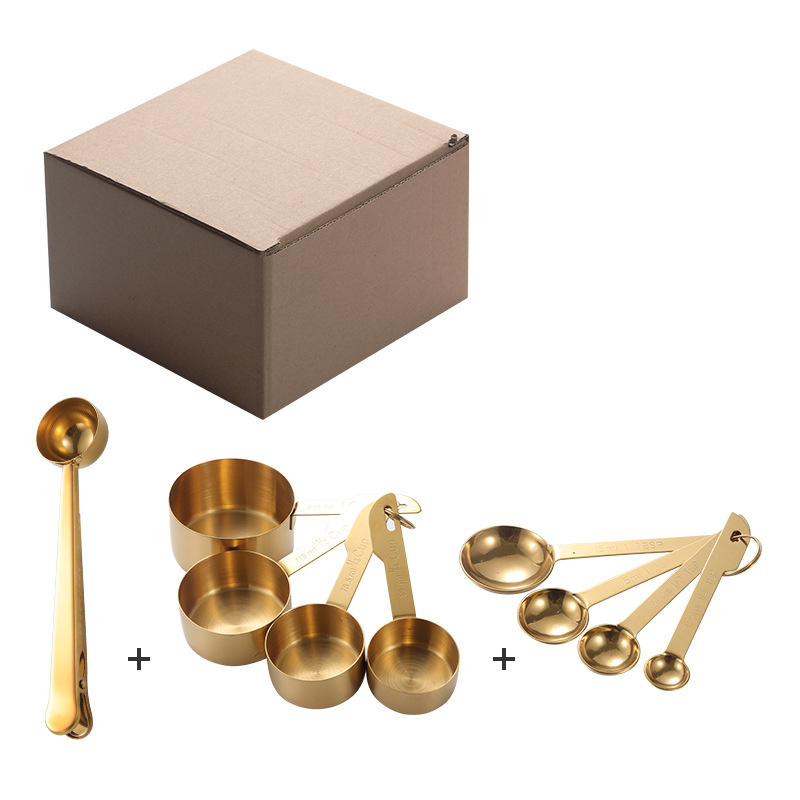 Rayatu Set de măsurare pentru coacere - căni și linguri din oțel inoxidabil 430, stil modern minimalist