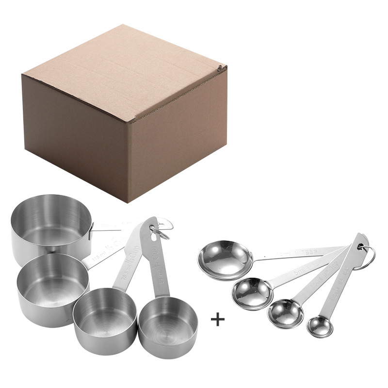 Rayatu Set de măsurare pentru coacere - căni și linguri din oțel inoxidabil 430, stil modern minimalist
