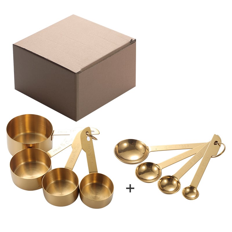 Rayatu Set de măsurare pentru coacere - căni și linguri din oțel inoxidabil 430, stil modern minimalist