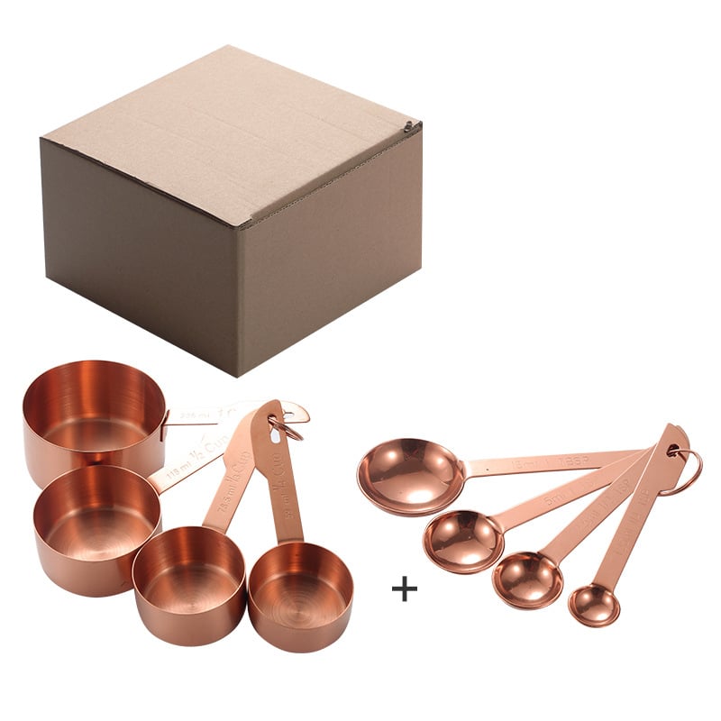 Rayatu Set de măsurare pentru coacere - căni și linguri din oțel inoxidabil 430, stil modern minimalist