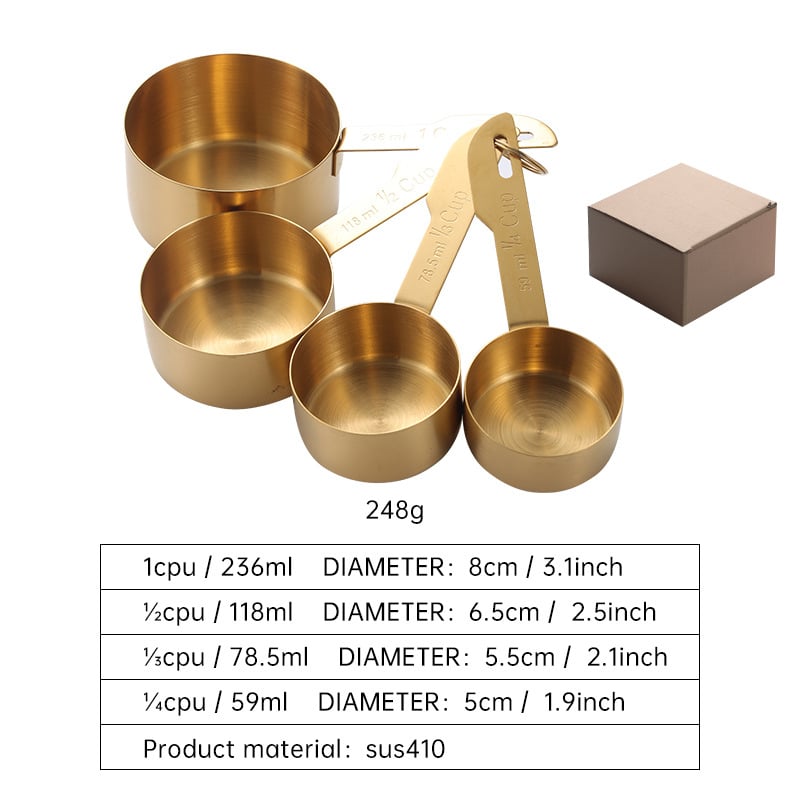 Rayatu Set de măsurare pentru coacere - căni și linguri din oțel inoxidabil 430, stil modern minimalist