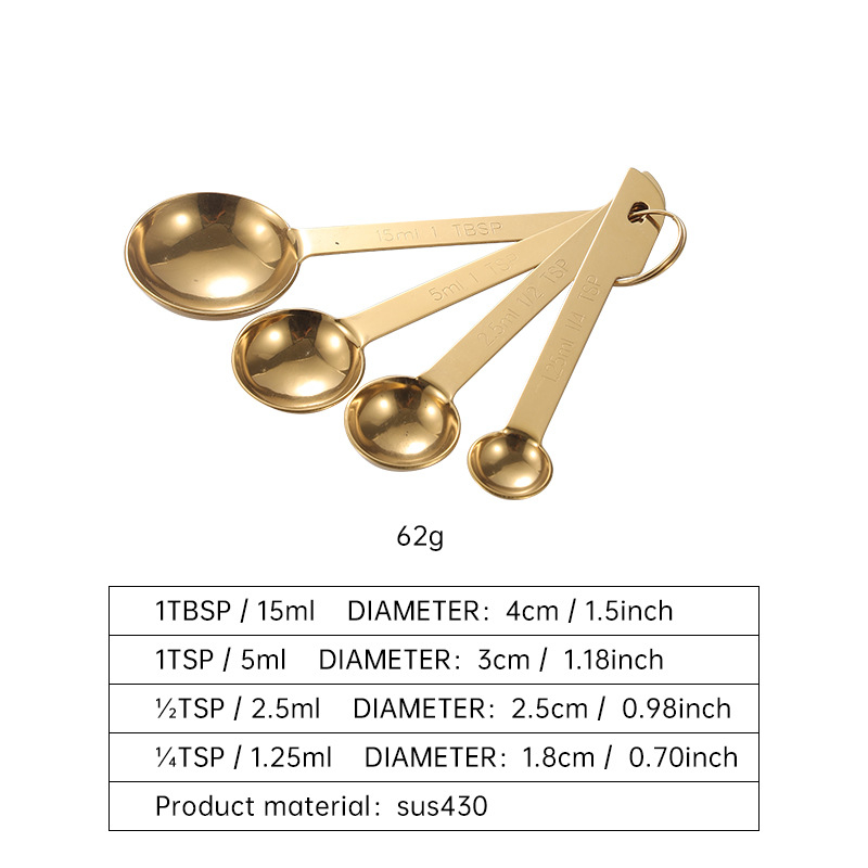 Rayatu Set de măsurare pentru coacere - căni și linguri din oțel inoxidabil 430, stil modern minimalist