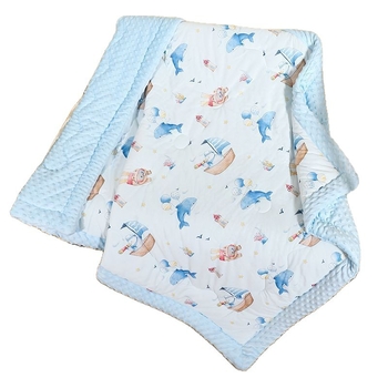 Бебешко одеяло JOYNCLEON – чист памук и полиестерна тъкан, пълнеж полиестер, пролет-есен, подходящо за деца до 6 години, модел Jyp189190