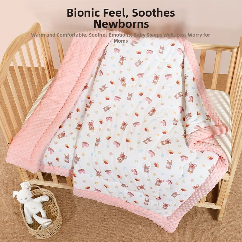 Бебешко одеяло JOYNCLEON – чист памук и полиестерна тъкан, пълнеж полиестер, пролет-есен, подходящо за деца до 6 години, модел Jyp189190