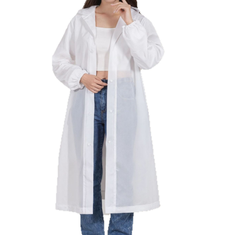 Еднократен дъждовен пончо за възрастни, дебелен EVA плат 18S, тегло 150 g, преносим, възможност за лого печат