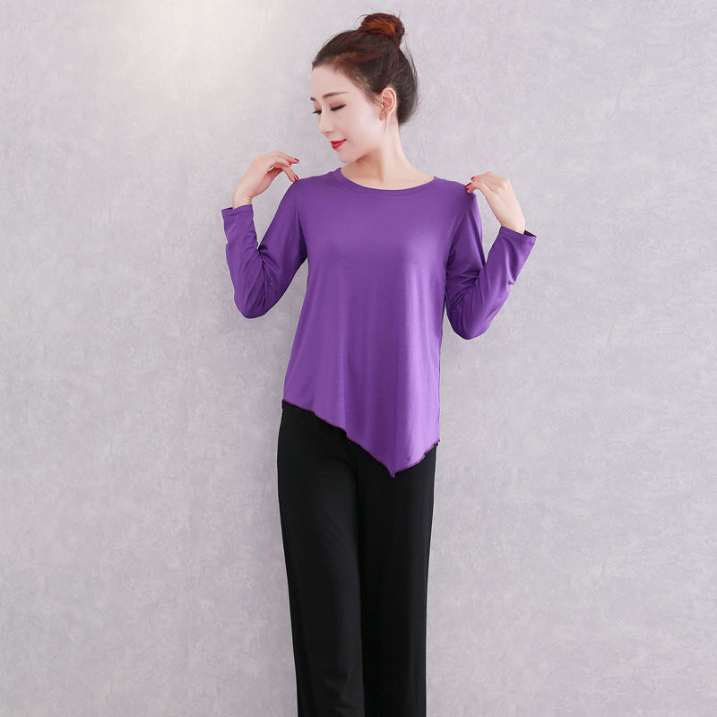 Ženské tanečné oblečenie – Moderné tanečné oblečenie s voľnými širokými nohami, vhodné na scénu a etnické/latino/balové tance (Modal, 98% Modal, jednofarebný vzor, celoročné použitie)