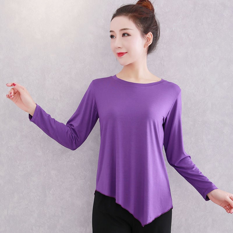 Ženské tanečné oblečenie – Moderné tanečné oblečenie s voľnými širokými nohami, vhodné na scénu a etnické/latino/balové tance (Modal, 98% Modal, jednofarebný vzor, celoročné použitie)