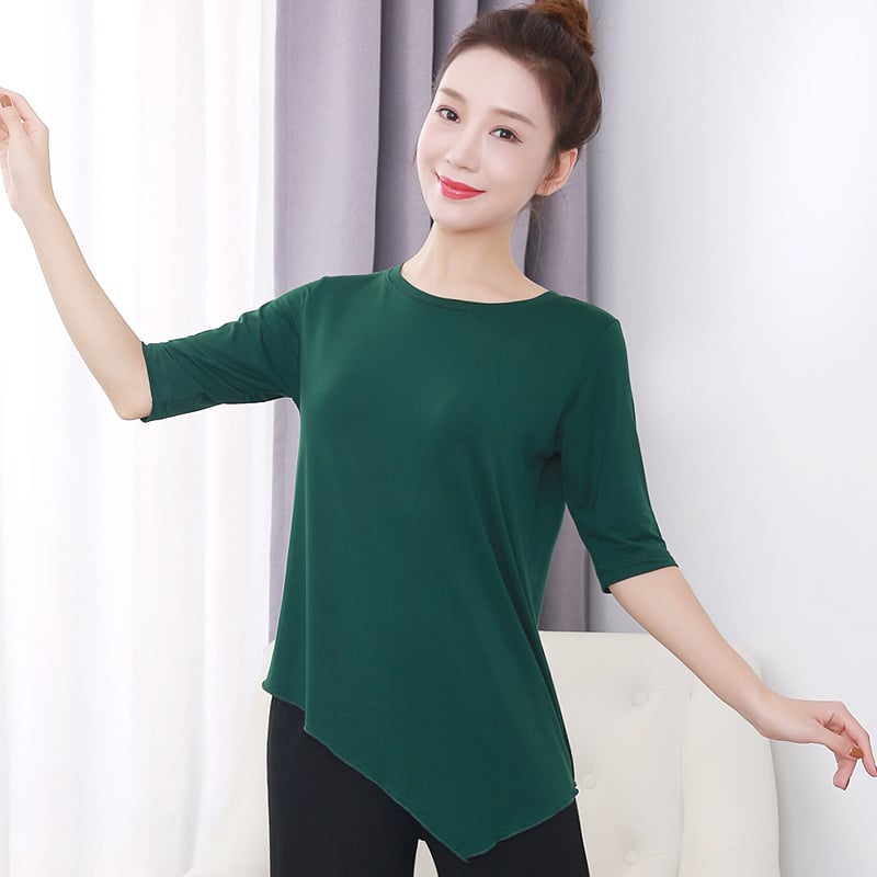 Ženské tanečné oblečenie – Moderné tanečné oblečenie s voľnými širokými nohami, vhodné na scénu a etnické/latino/balové tance (Modal, 98% Modal, jednofarebný vzor, celoročné použitie)