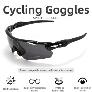 Okuliare na horské bicykle s PC rámom, model Radar EV, vymeniteľné šošovky, kompatibilné s dioptrickými okuliarmi