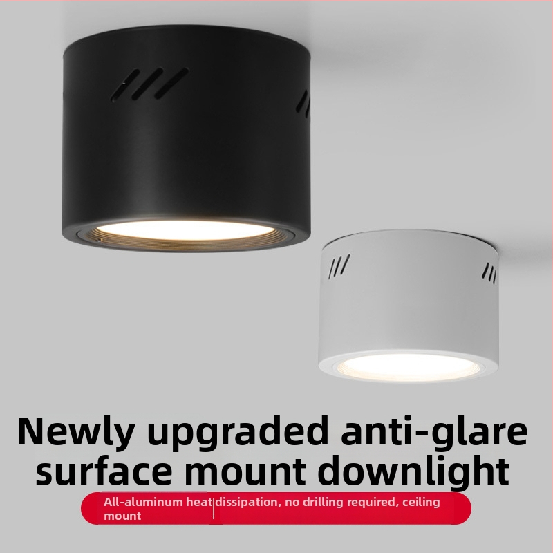 Kruhové LED downlight, povrchová montáž, 220V, hliníkový kryt, CE certifikát