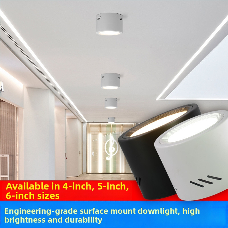 Kruhové LED downlight, povrchová montáž, 220V, hliníkový kryt, CE certifikát