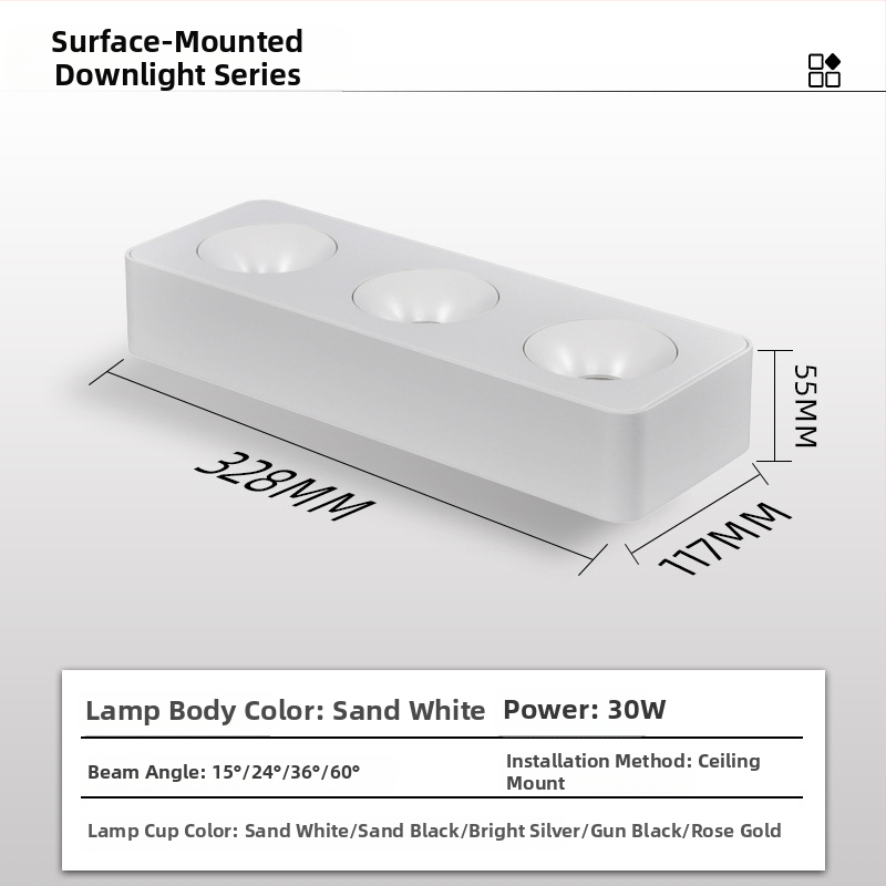 LED downlight, CRI ≥90, 220V, životnosť 50 000 h, hliníkové šasi