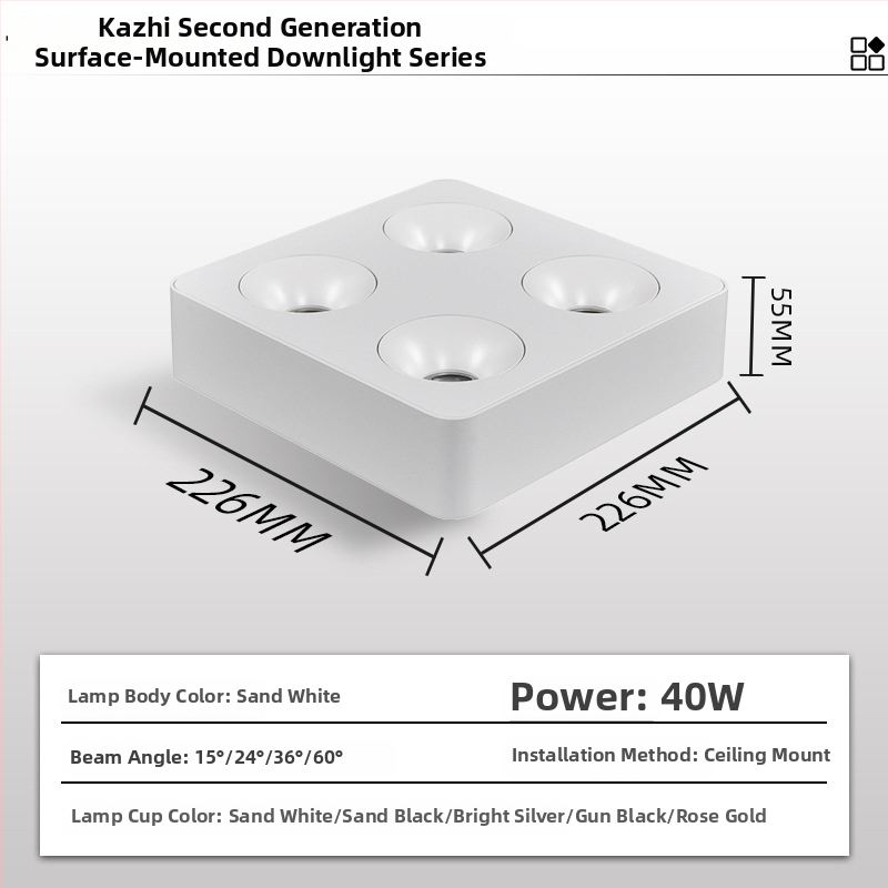 LED downlight, CRI ≥90, 220V, životnosť 50 000 h, hliníkové šasi
