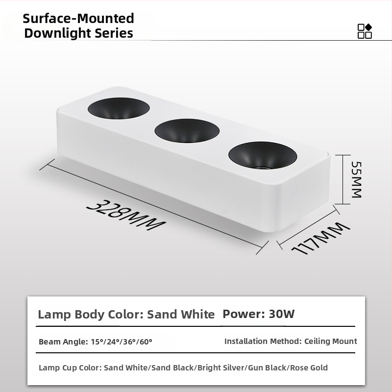 LED downlight, CRI ≥90, 220V, životnosť 50 000 h, hliníkové šasi