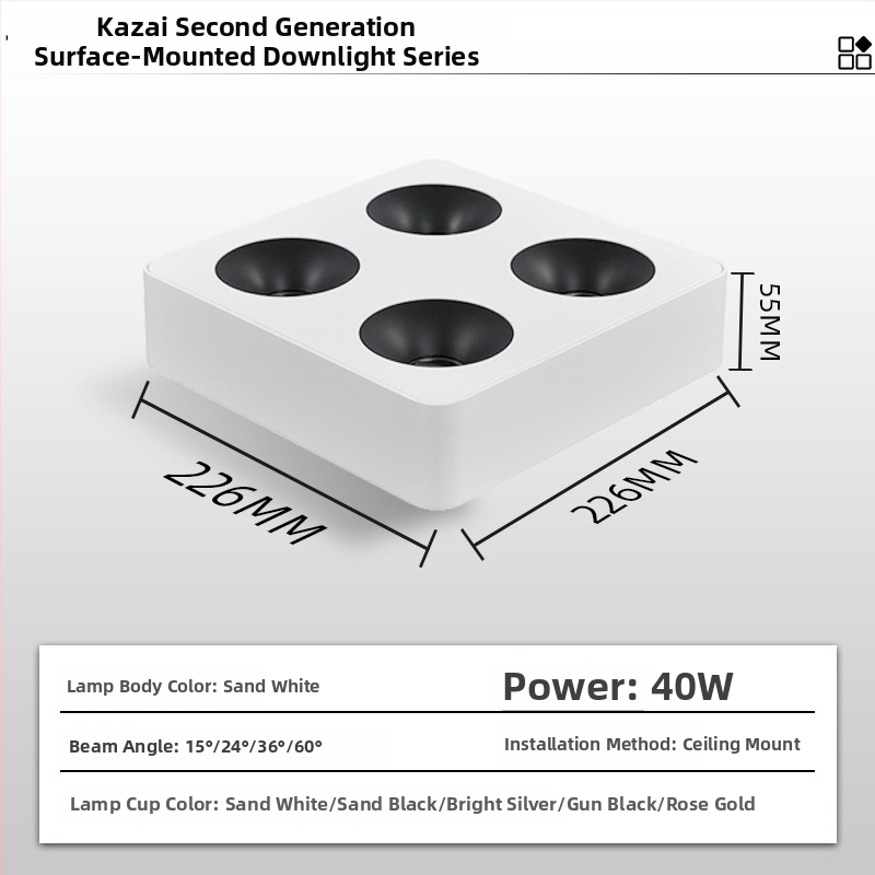 LED downlight, CRI ≥90, 220V, životnosť 50 000 h, hliníkové šasi