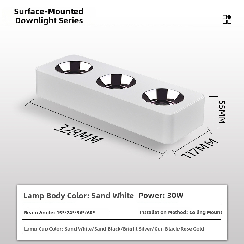 LED downlight, CRI ≥90, 220V, životnosť 50 000 h, hliníkové šasi