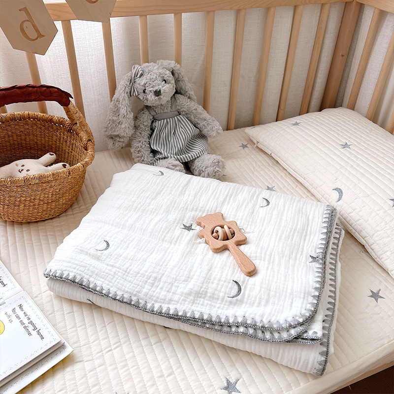 Бебешко марляно одеяло за баня, дишащо и кожно-приятелско, за всички сезони, тегло 200–300 g, за новородени