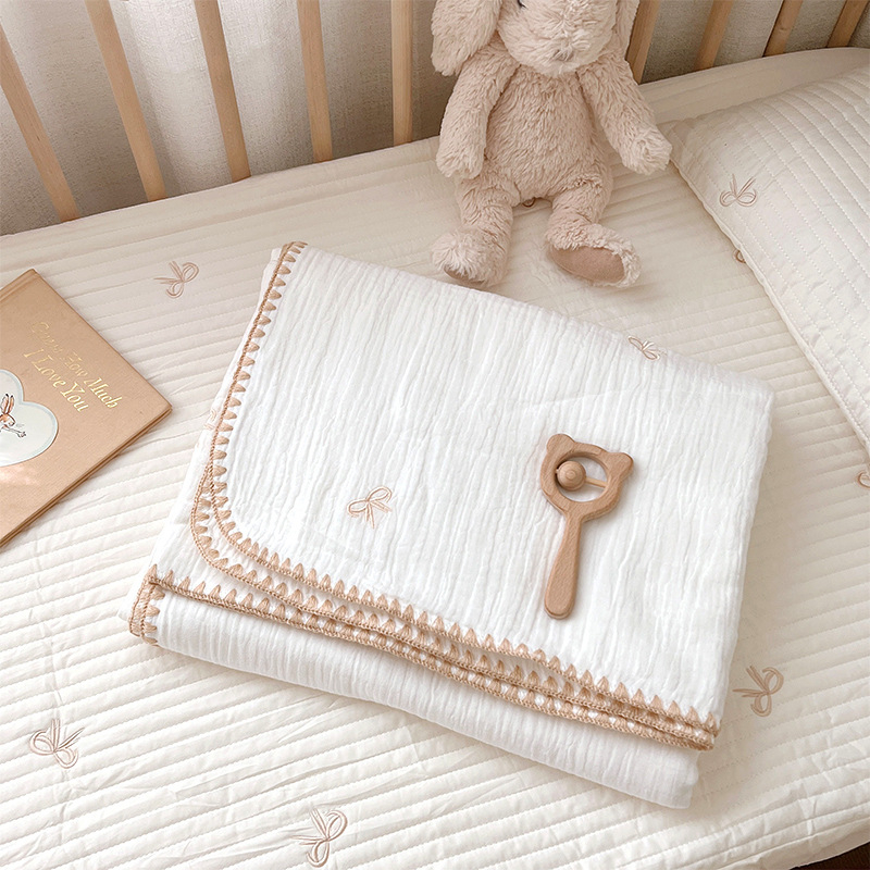 Бебешко марляно одеяло за баня, дишащо и кожно-приятелско, за всички сезони, тегло 200–300 g, за новородени