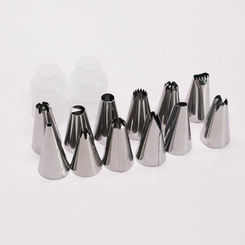 Sada konvertorov na zdobenie z nehrdzavejúcej ocele, 14 kusov, dekoratív set s PP komponentami na pečenie