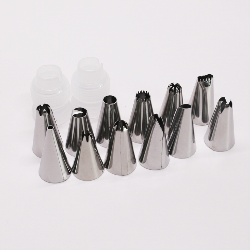 Sada konvertorov na zdobenie z nehrdzavejúcej ocele, 14 kusov, dekoratív set s PP komponentami na pečenie